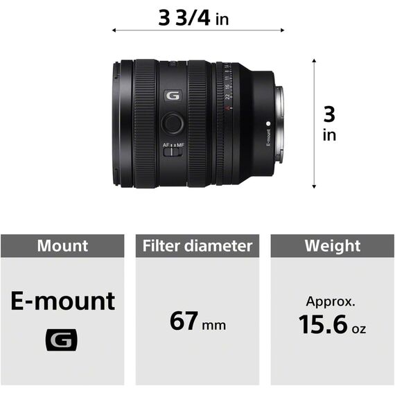 Sony Lente Zoom estándar 24-50 mm F2.8 SEL2450G