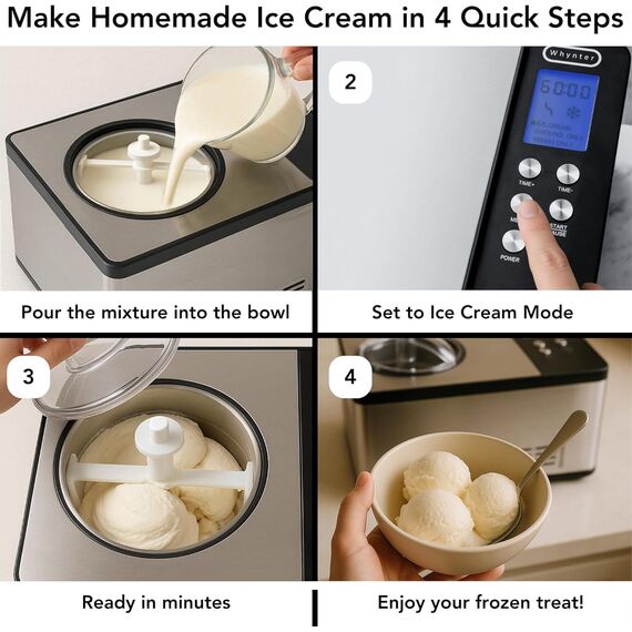 Whynter - Máquina para helados de acero inoxidable