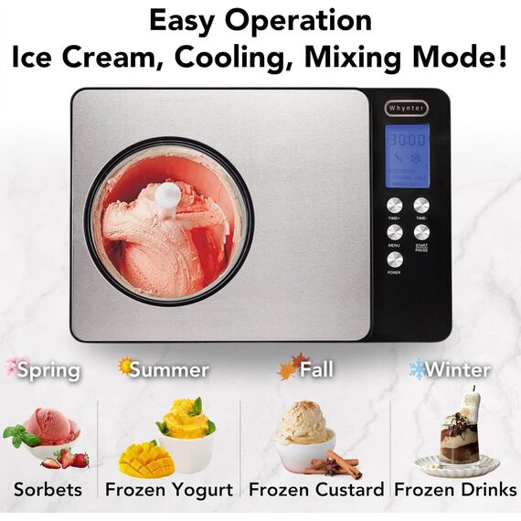 Whynter - Máquina para helados de acero inoxidable