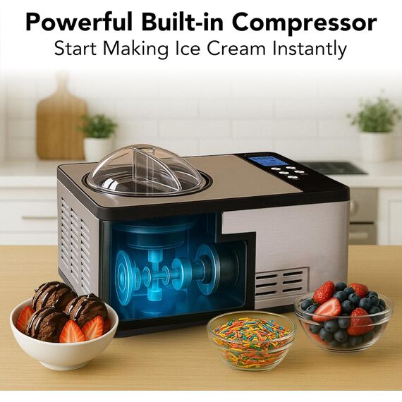 Whynter - Máquina para helados de acero inoxidable