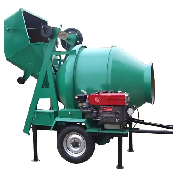 Mezclador de hormigón con batería de carga automática